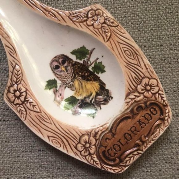 Treasure Craft Other - Vintage Owl Spoon Rest Treasure Craft Colorado Kitschy Kitchen Retro